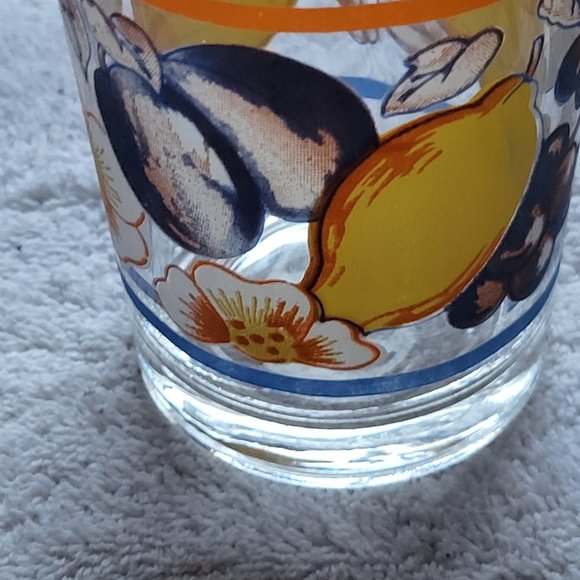 Vintage KIG Indonesia FRUIT THEMED 5" Tumblers set of 2 GUC SEE PICTURES - Picture 4 of 8